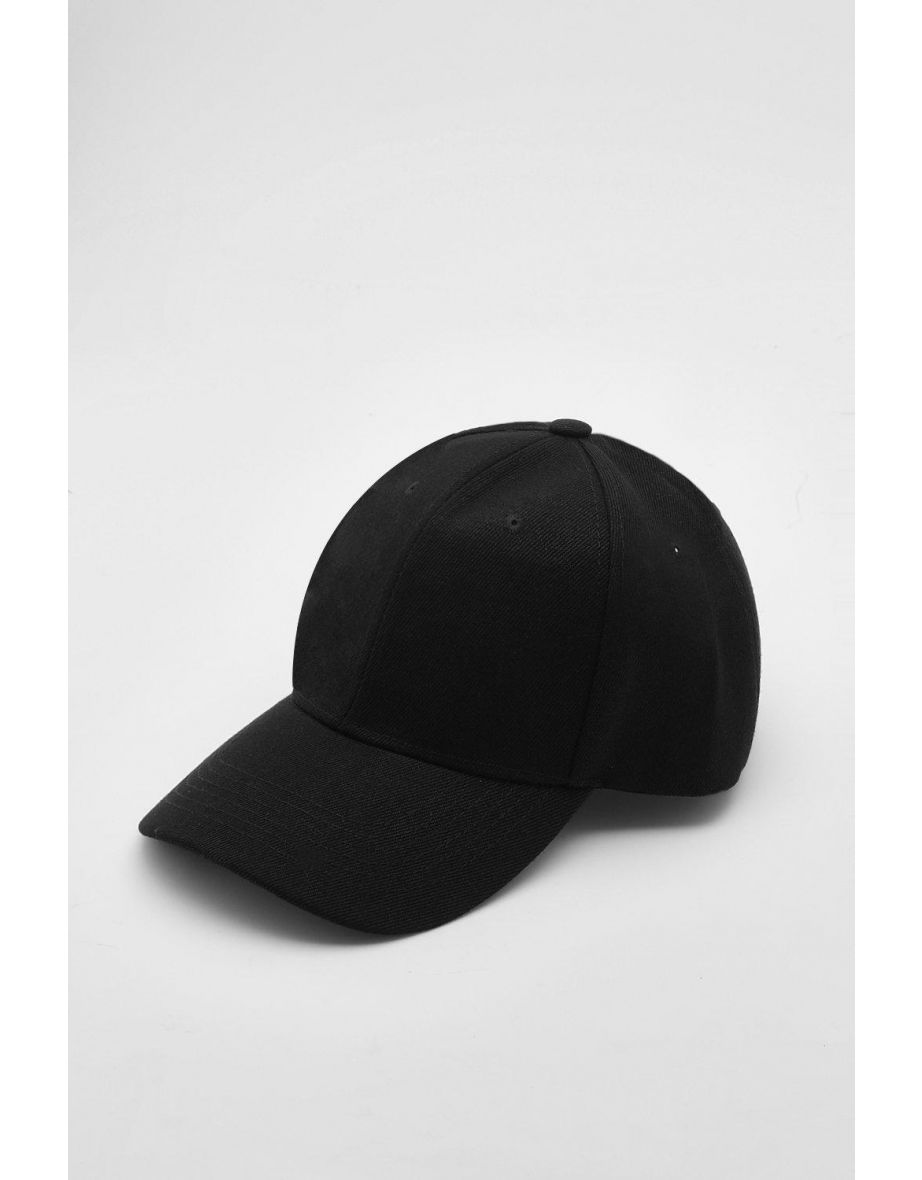 Black Plain Baseball Cap - black