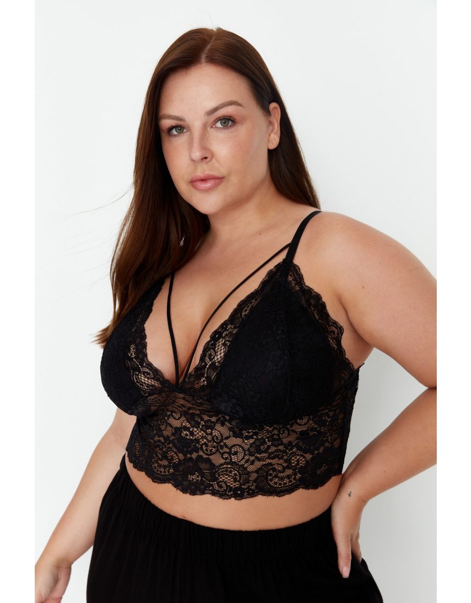 Plus Size Bra - Black - Plain