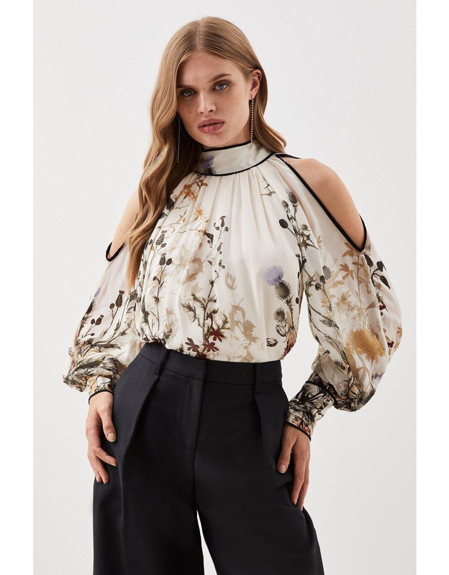 Lydia Millen Viscose Floral Boarder Print Blouse - 2