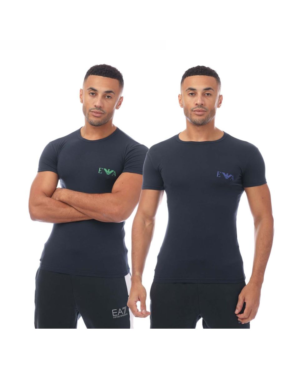 Men's Emporio Armani 2 Pack  Logo T-Shirt in Blue