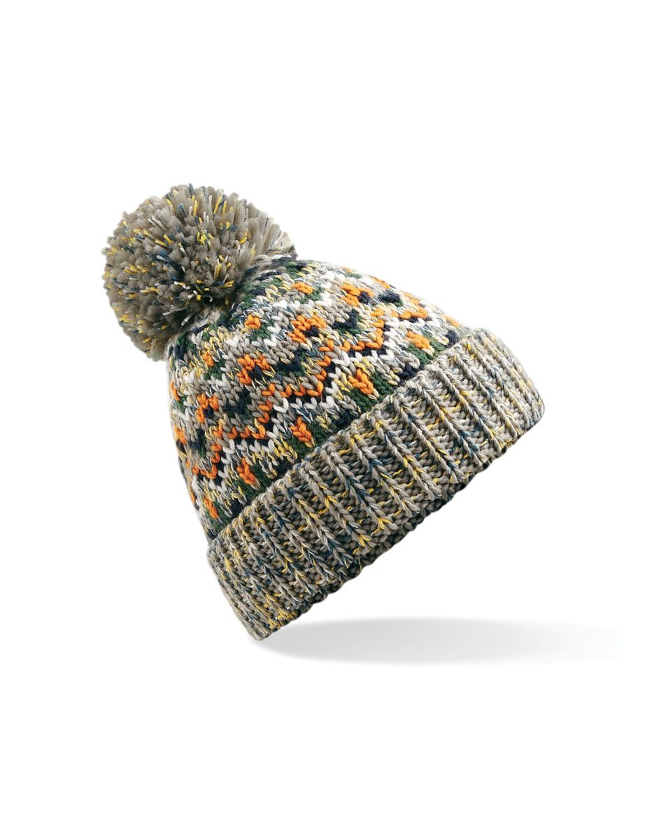 Beechfield Unisex Adults Blizzard Winter Bobble Hat - Forager Fusion