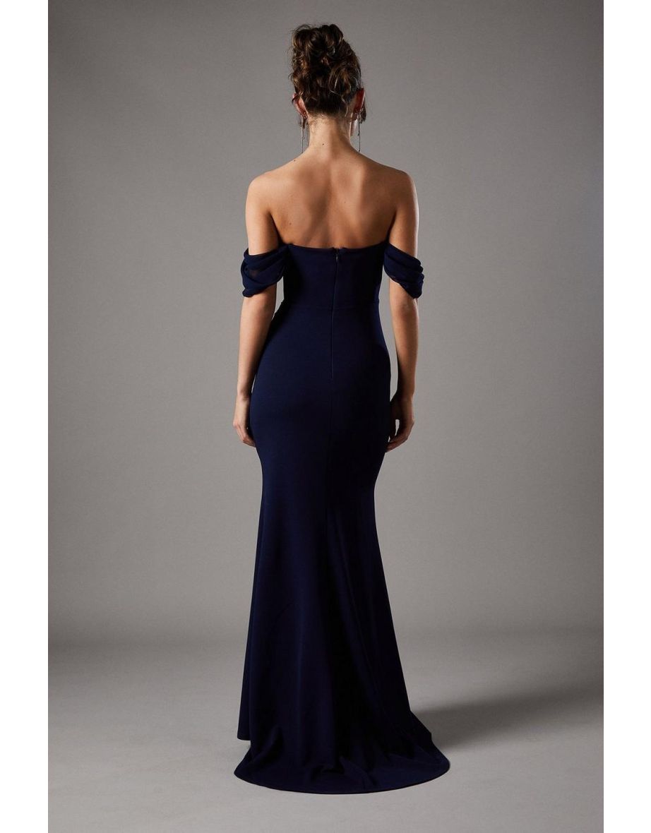 Bardot Maxi Dress With Diamante Trim - 3