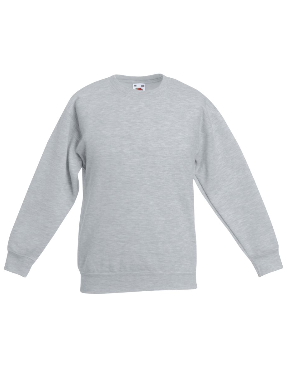 Fruit Of The Loom Kids Unisex Classic 80/20 Set-In Sweatshirt (Pack of 2) - Heather Grey