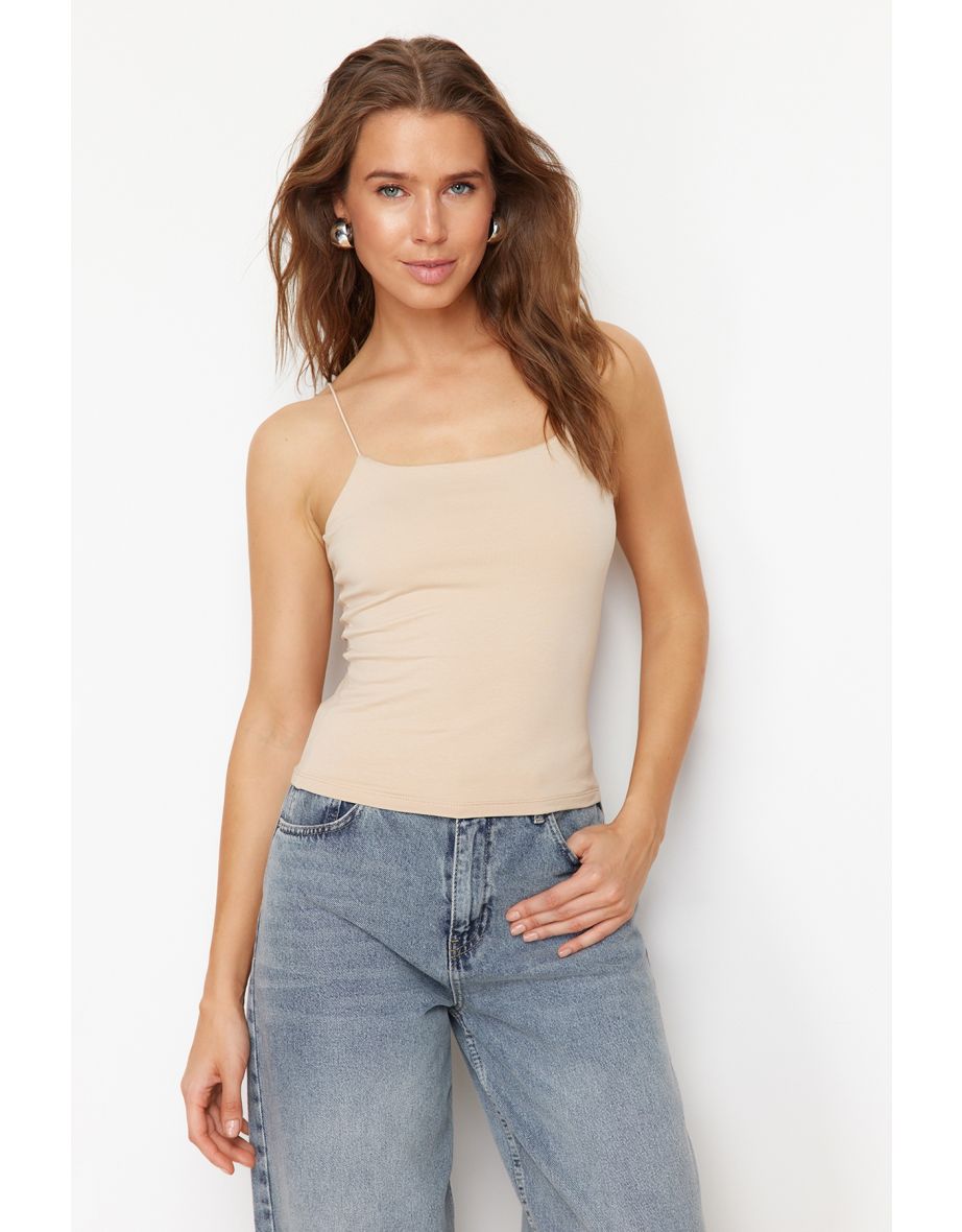 Stone Strap Regular Flexible Knitted Undershirt