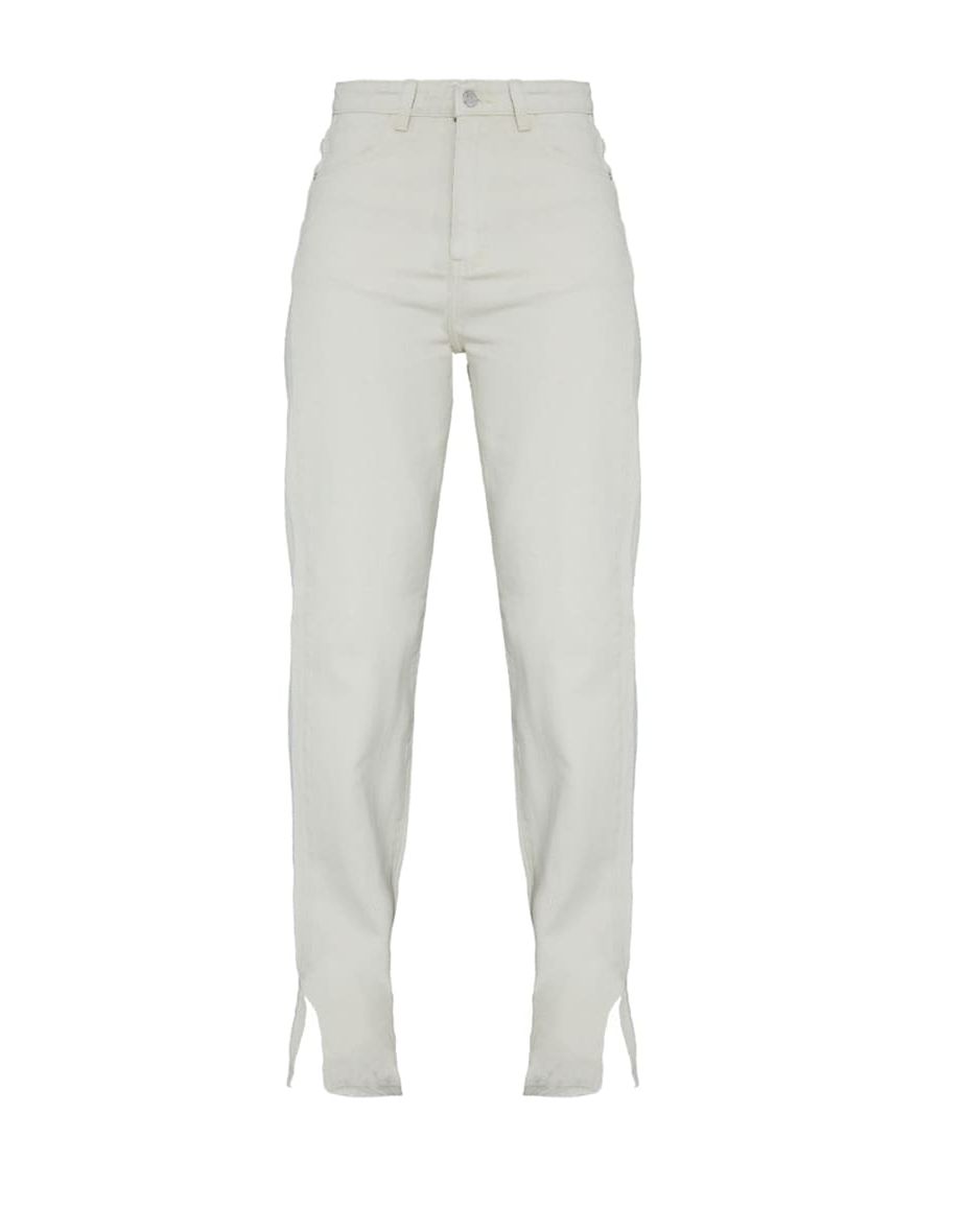 Sand  Split Hem Jeans - 4