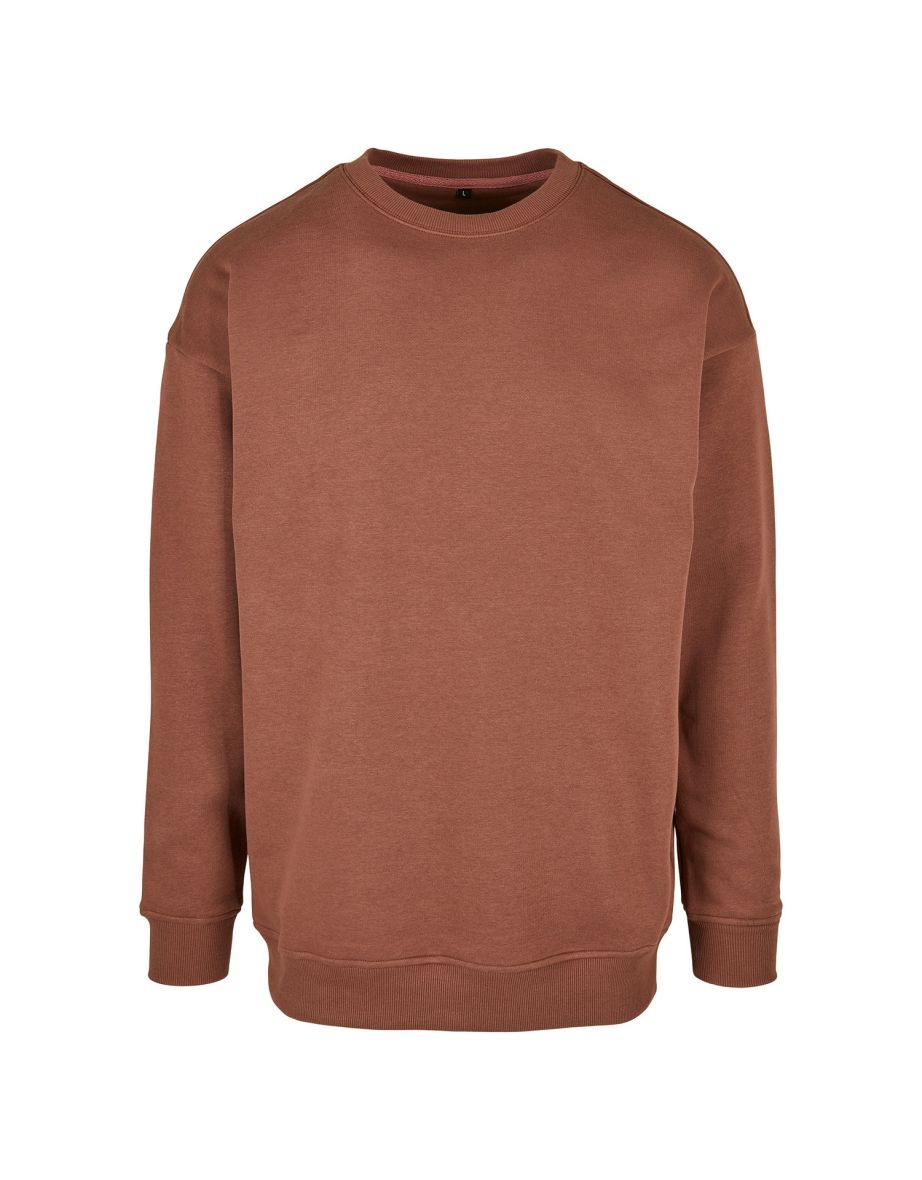 Mens Crew Neck Plain Sweatshirt - Bark