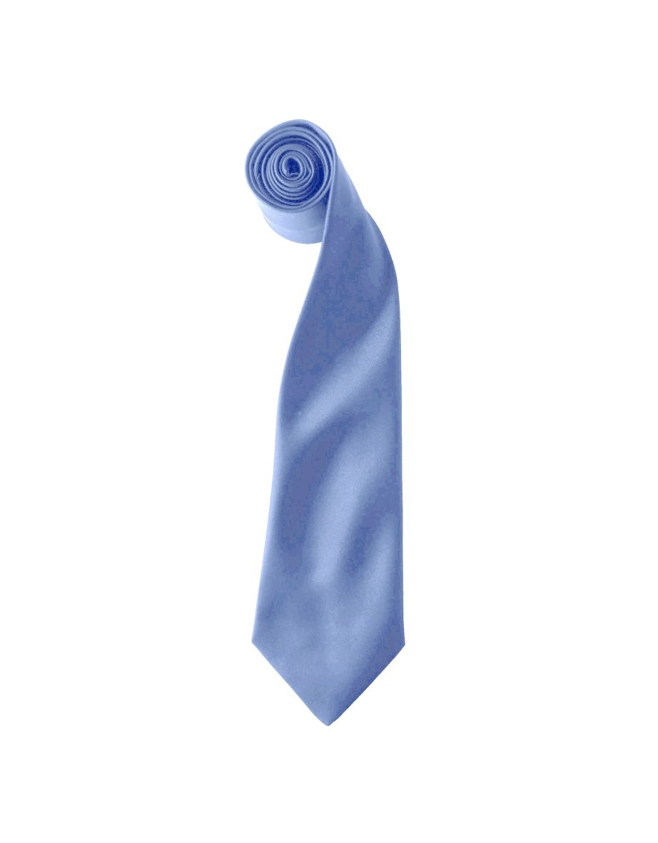 Premier Colours Mens Satin Clip Tie (Pack of 2) - Mid Blue