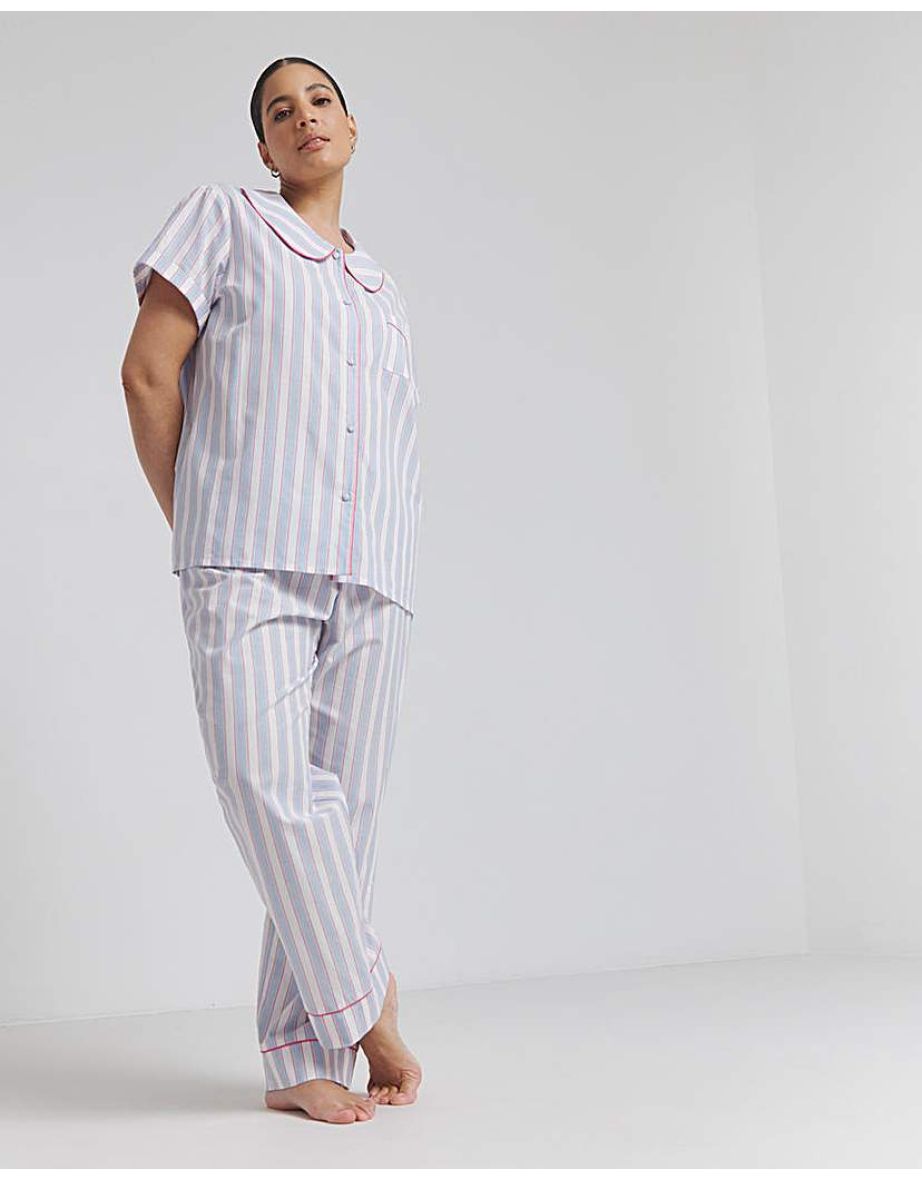 Cotton Button Through Striped Pyjama Set