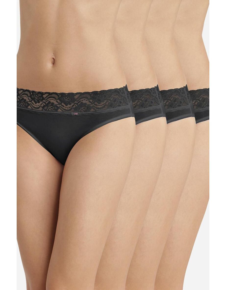 Pack of 4 Midi Knickers in Stretch Cotton