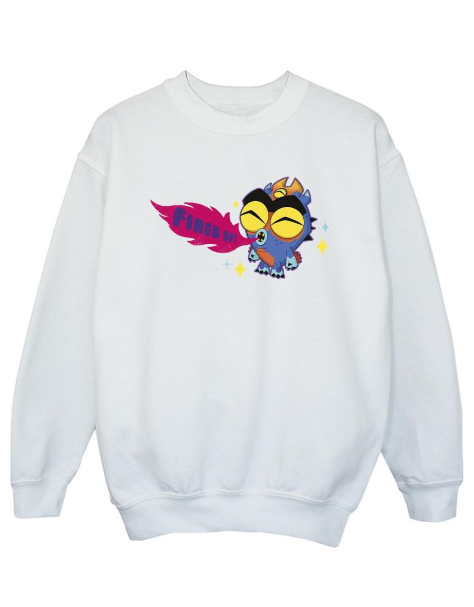 Disney Girls Big Hero 6 Baymax Fred Fired Up Sweatshirt - White