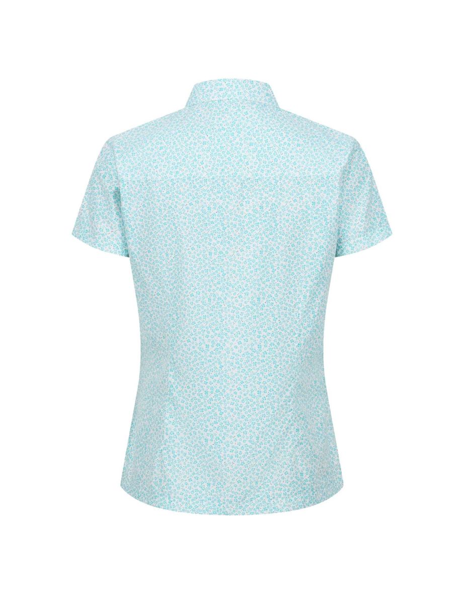 Women's Regatta Mindano VII Breathable Short Sleeve Shirt in Blue - 3
