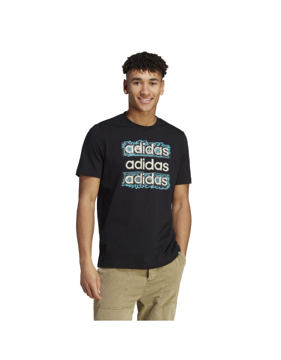 Men's adidas Dream Doodle Multi T-Shirt in Black
