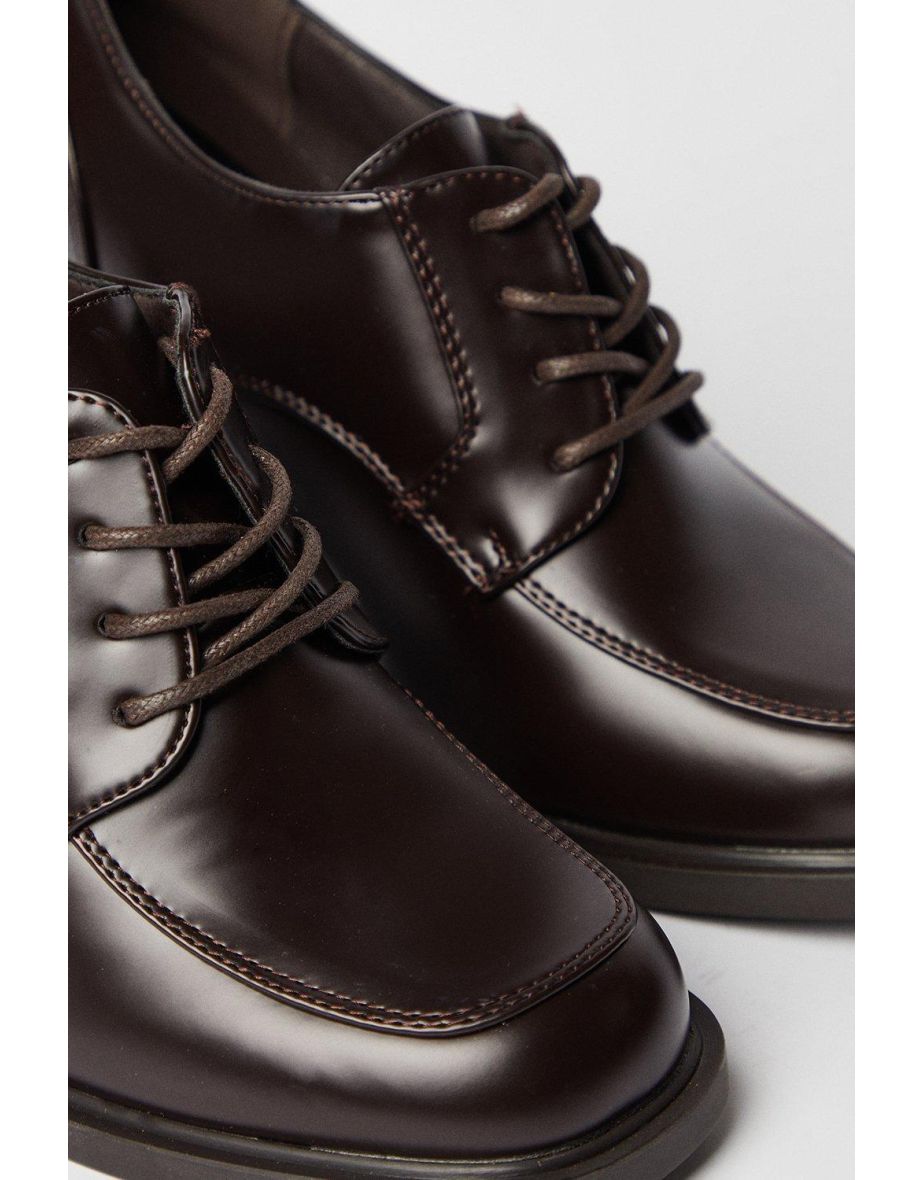 Danielle Lace Up High Block Heeled Loafers - 3