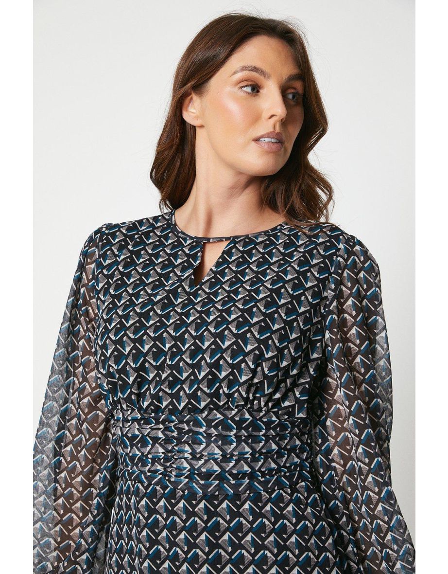 Geo Keyhole Midi Dress - multi - 3