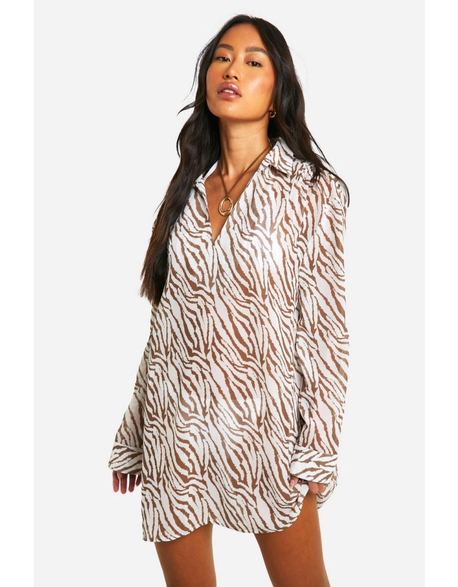 Tiger Chiffon Cover-up Beach Kaftan