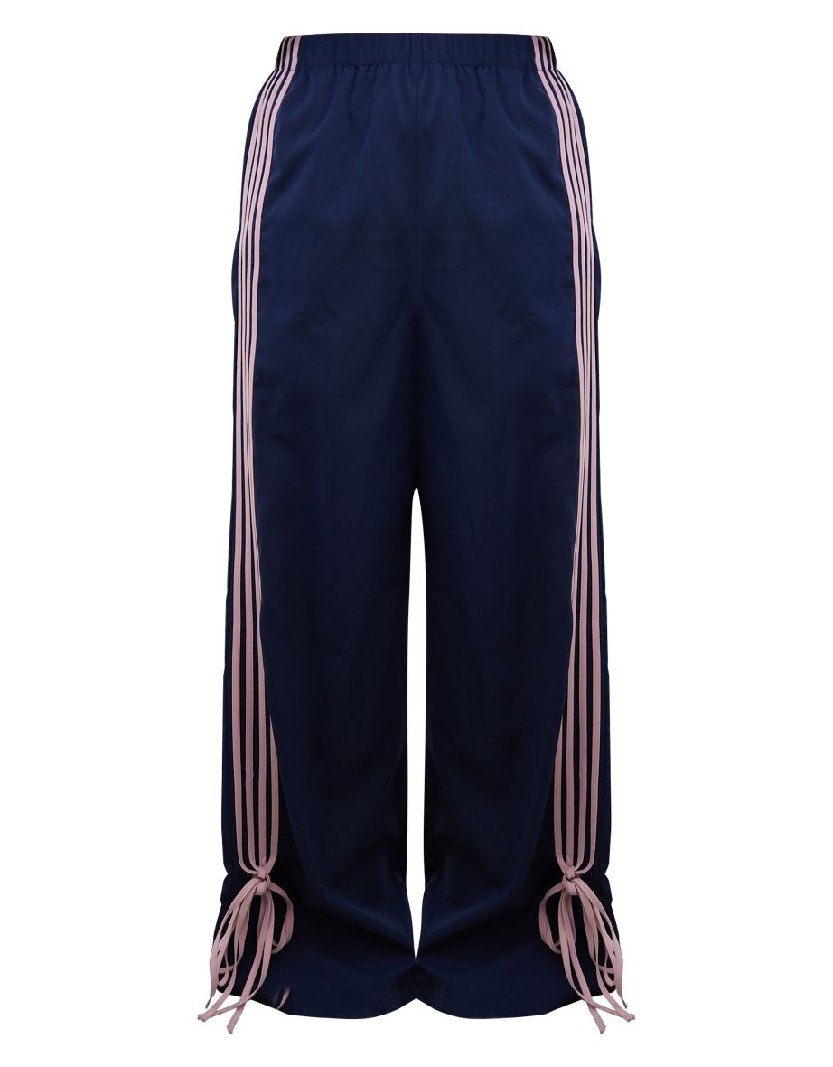 Navy Shell Bow Detail Track Pants - 4