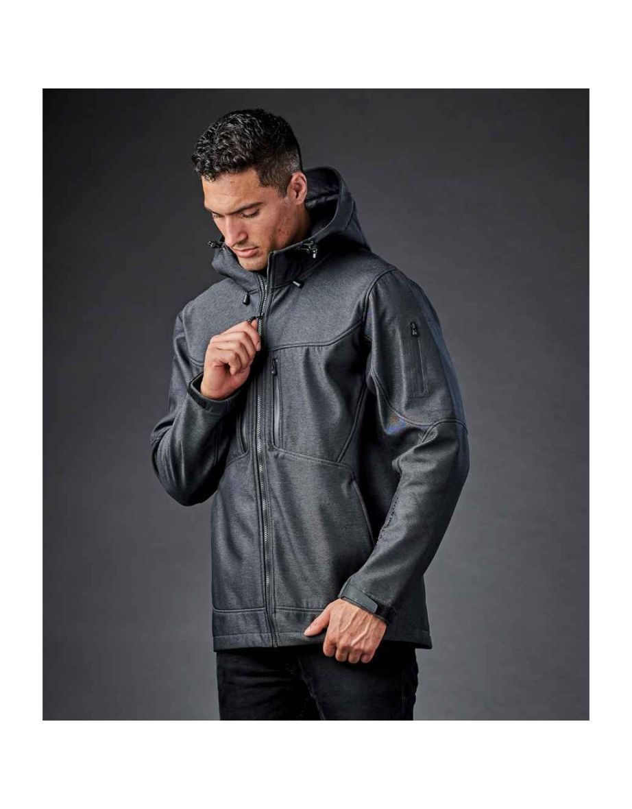Stormtech Mens Epsilon 2 Twill Hooded Soft Shell Jacket - Charcoal - 1