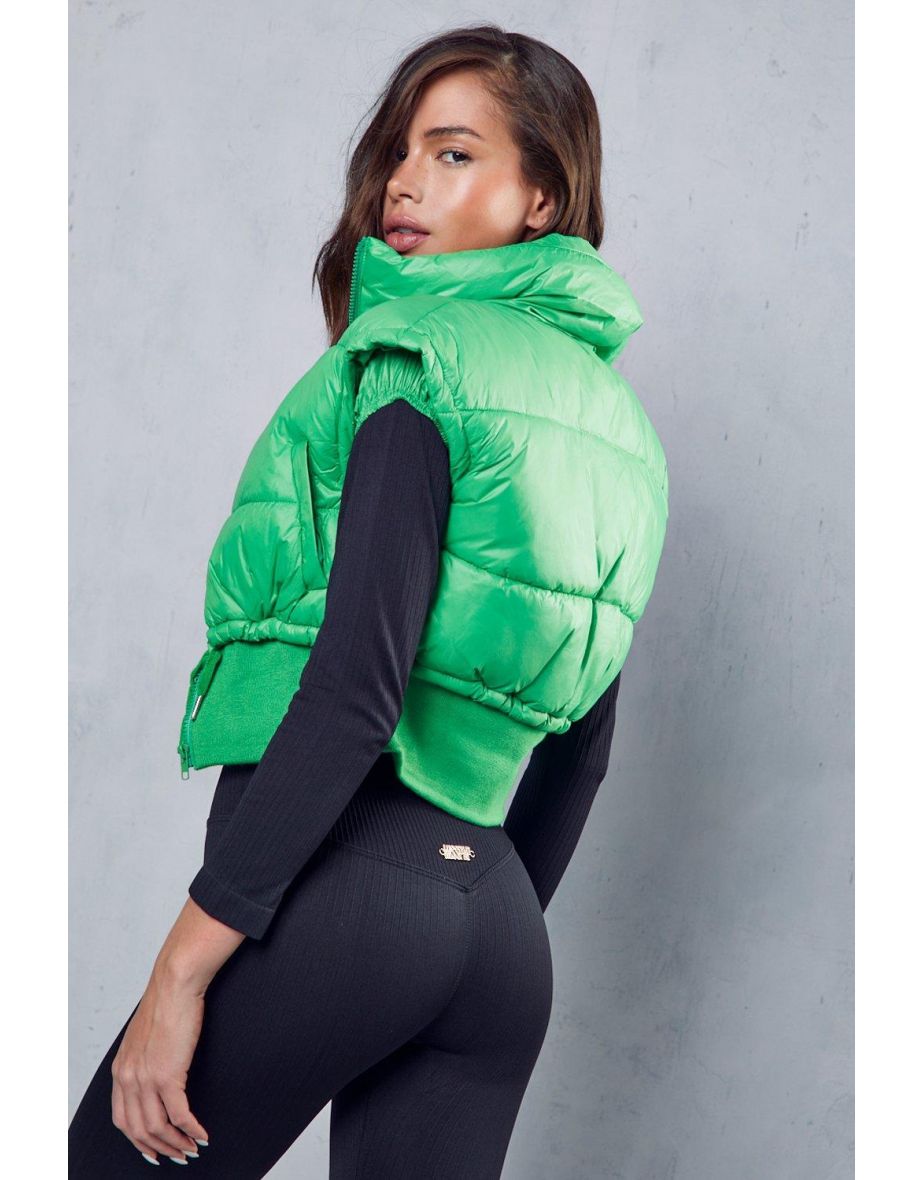 Rib Waist Puffer Gilet - 2