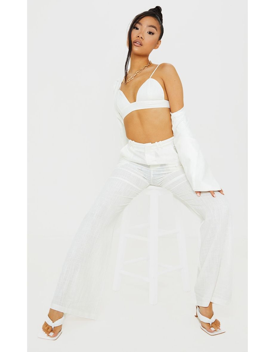 wide leg white trousers petite