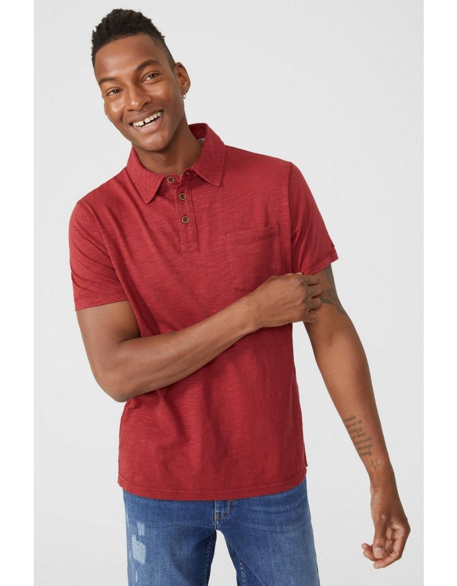 Dark red polo outlet shirt