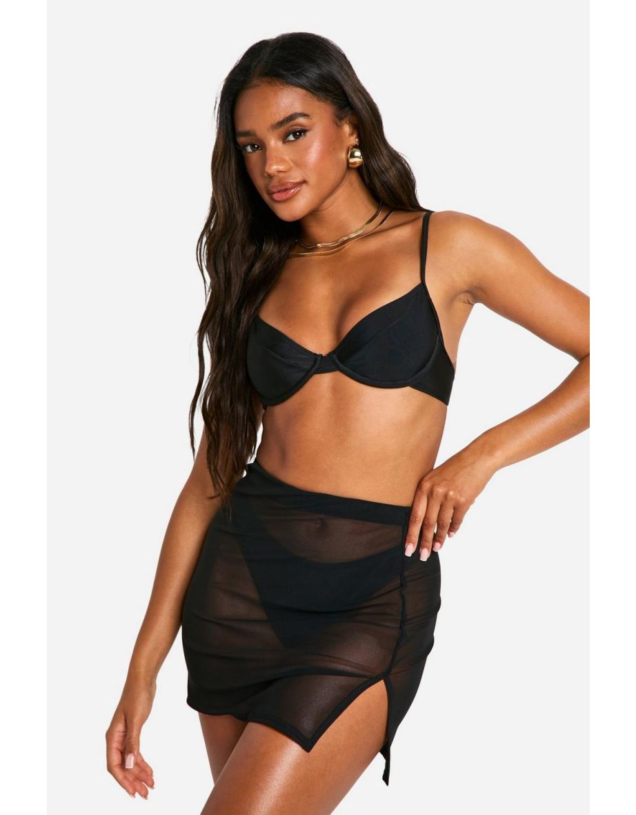 Black mini beach skirt best sale