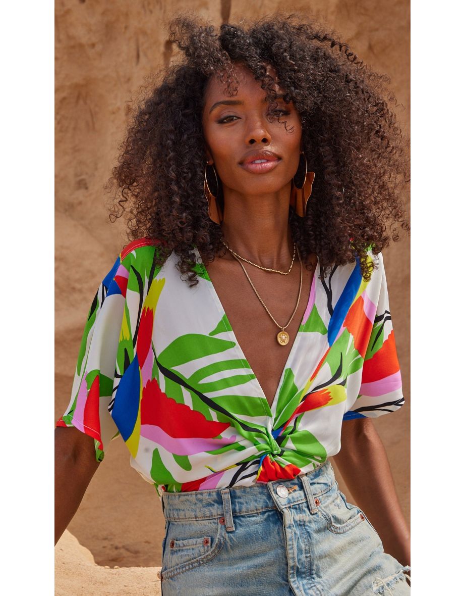 Carmen Top in Humming Bird White