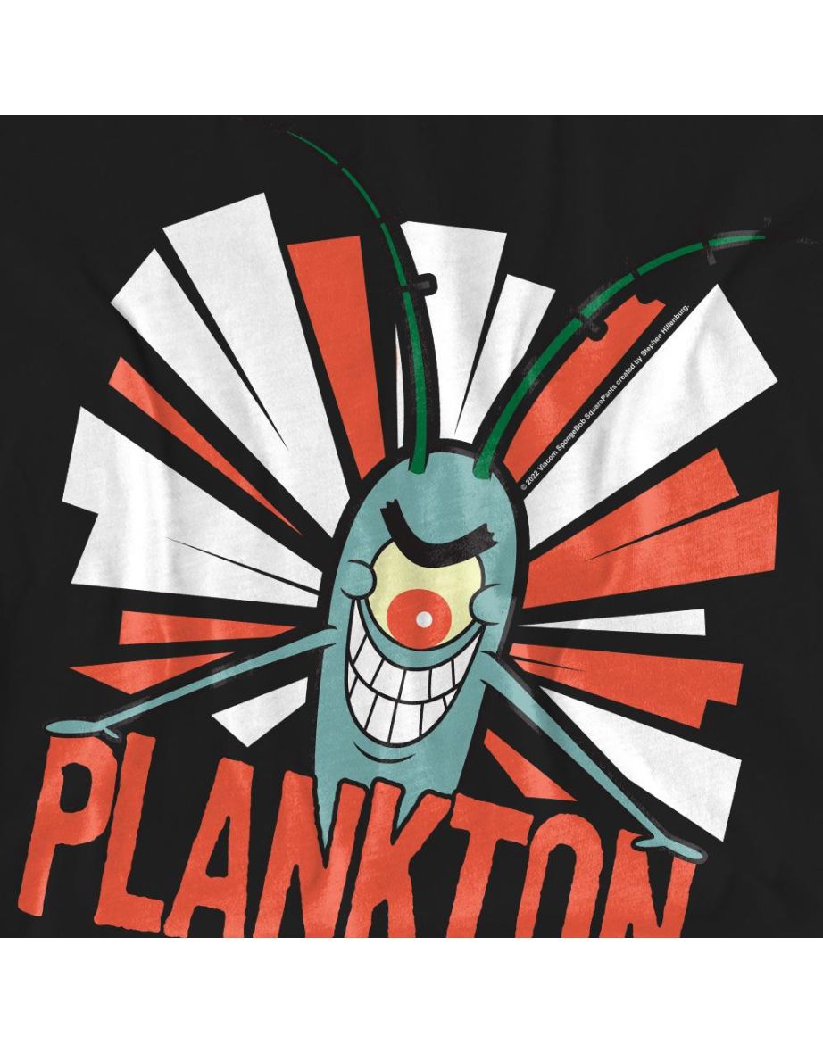 SpongeBob SquarePants Unisex Adult Plankton T-Shirt - Black - 3