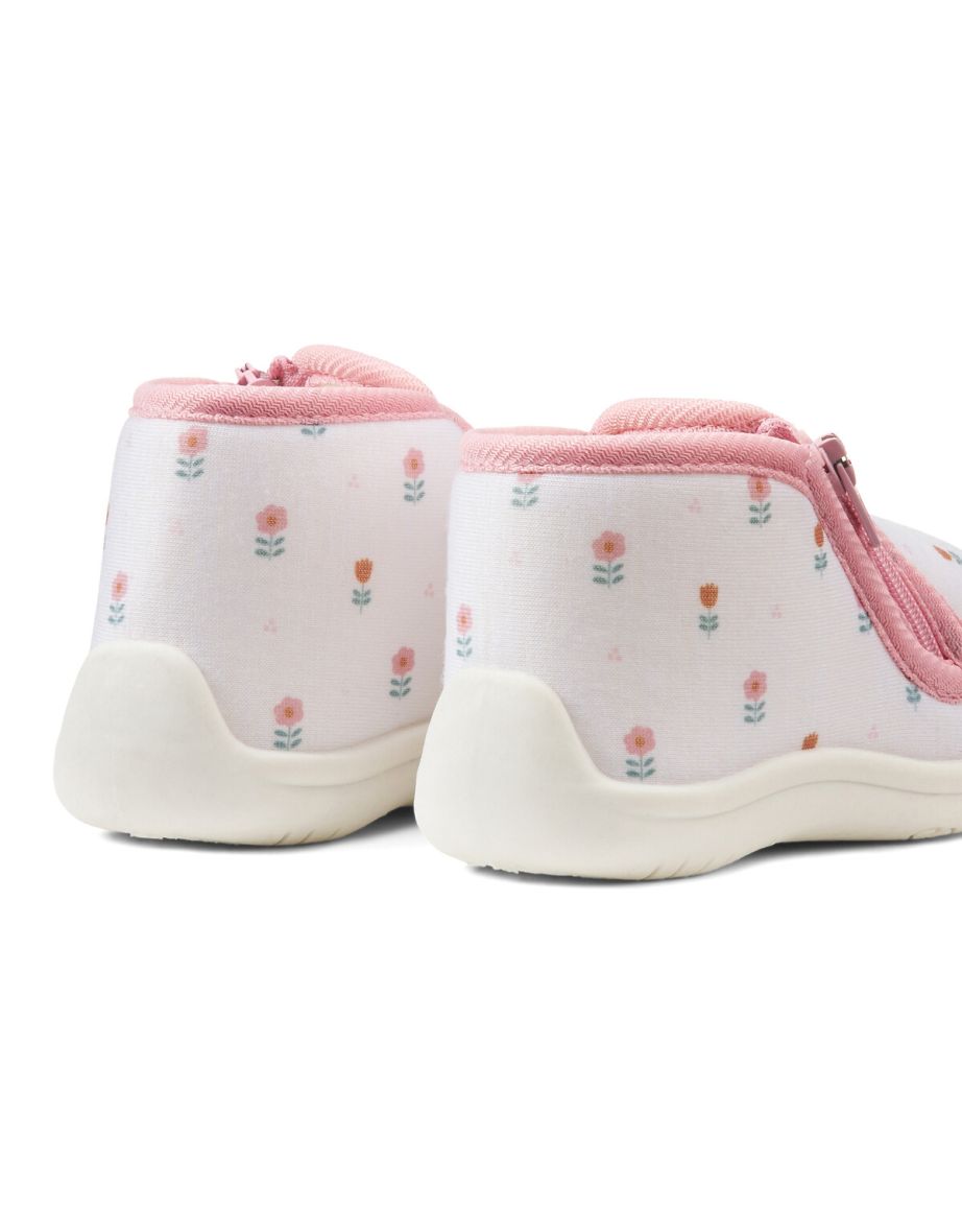 Kids' Zip-Up Slippers in Floral Print - 3