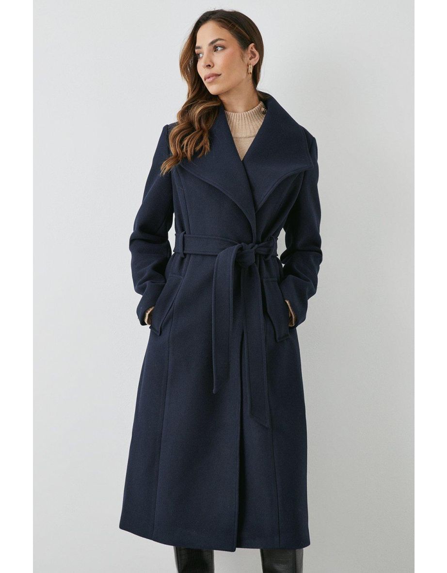 Shop Principles by Debenhams Navy Knee Length Trench Coat Online in Qatar VogaCloset