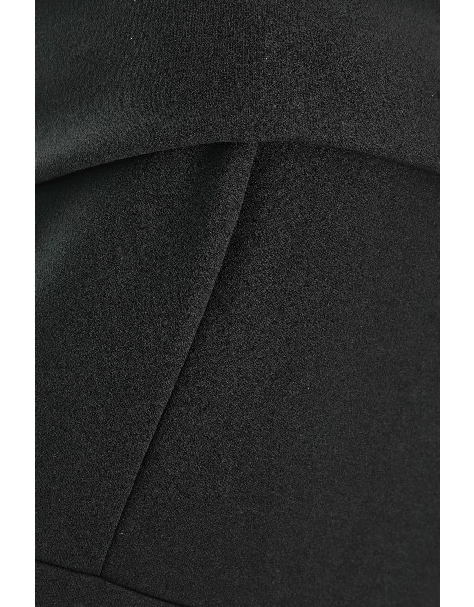 Black Buckle Diamante Strap Palazzo Jumpsuit - 5
