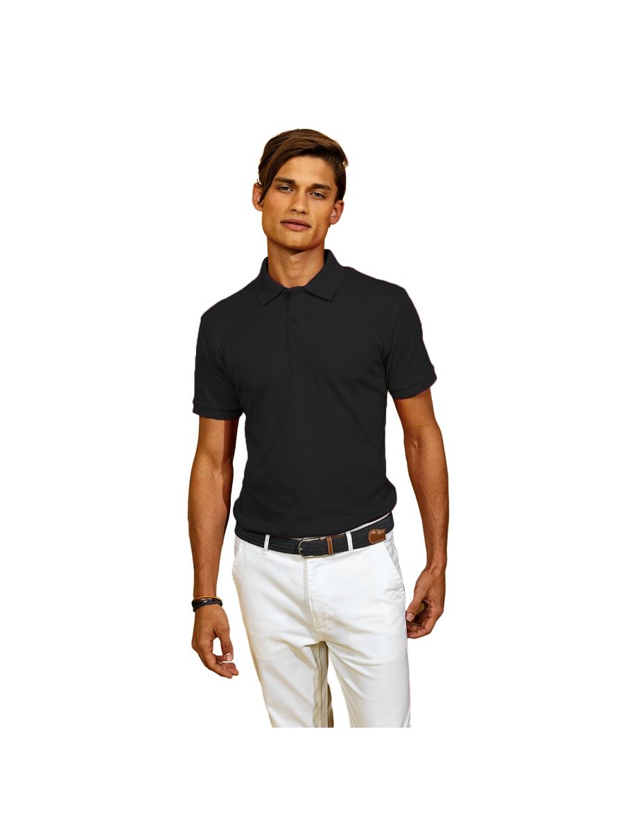 Asquith & Fox Mens Super Smooth Knit Polo Shirt - Black