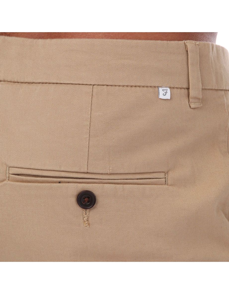 Men's Farah Bassett Chino Shorts in Cream - 2