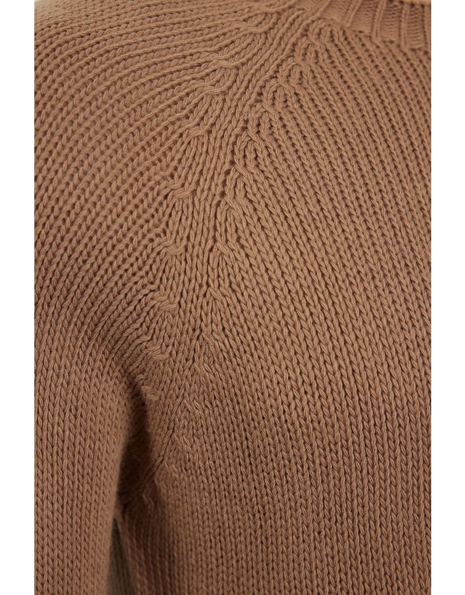 Men's Mink Slim Fit Crew Neck Raglan Sleeve Seamless Basic Knitwear Sweater - 4