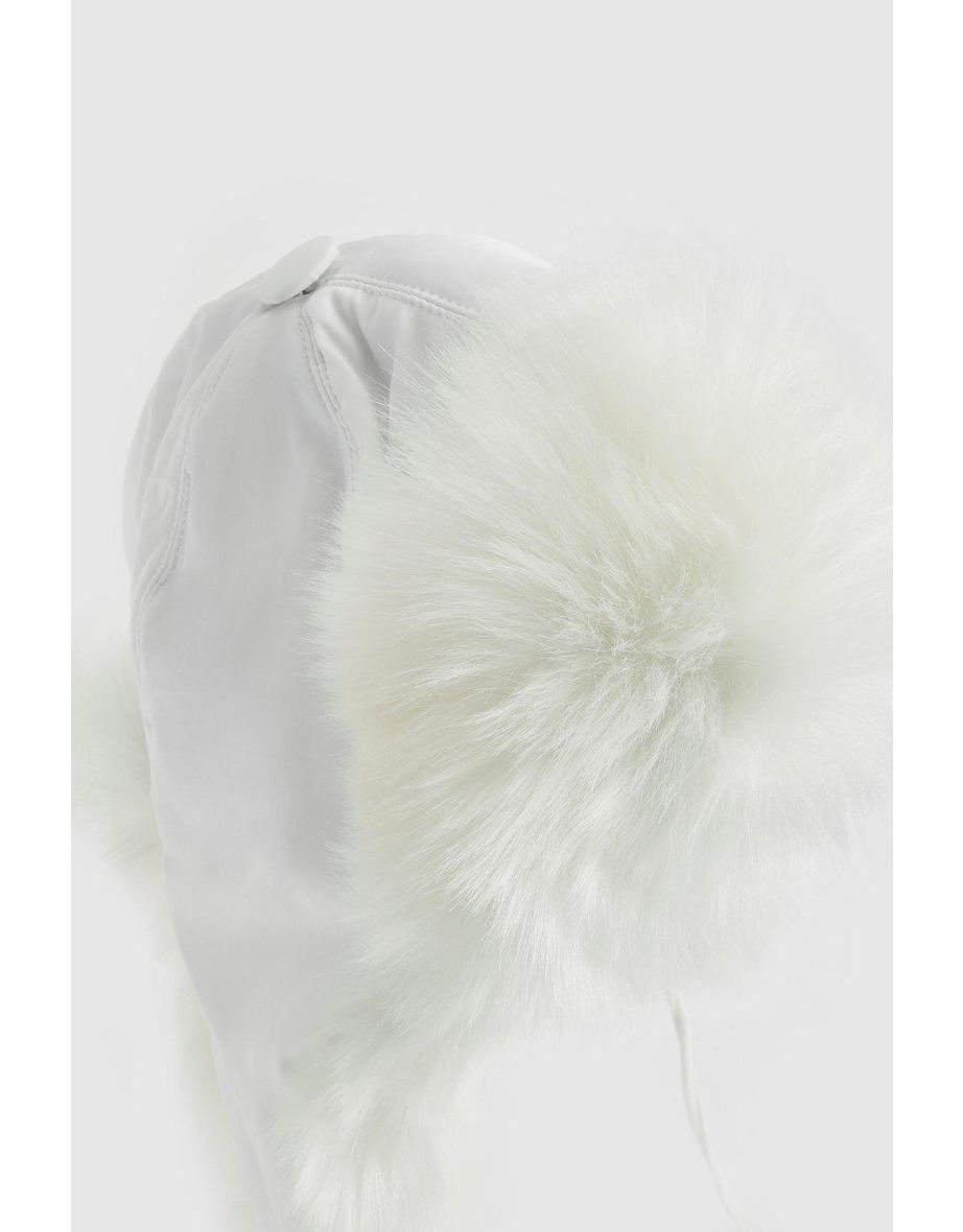 Cream Faux Fur Ski Hat - cream - 2