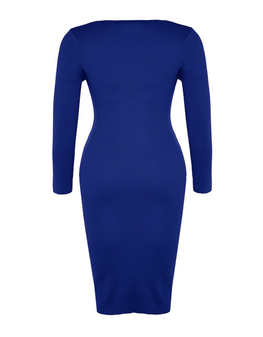 Saks Corduroy Knitwear Plus Size Dress - 6