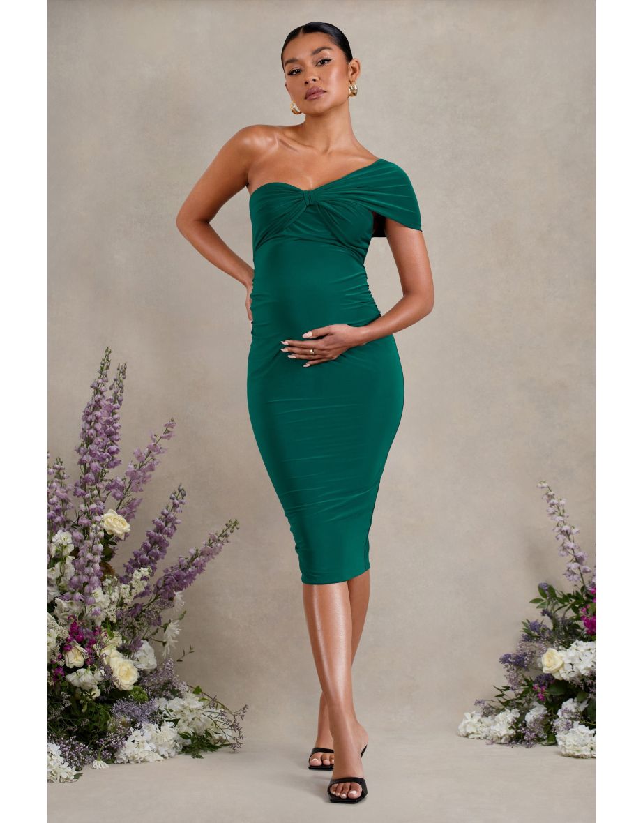 Bottle green midi dress hotsell