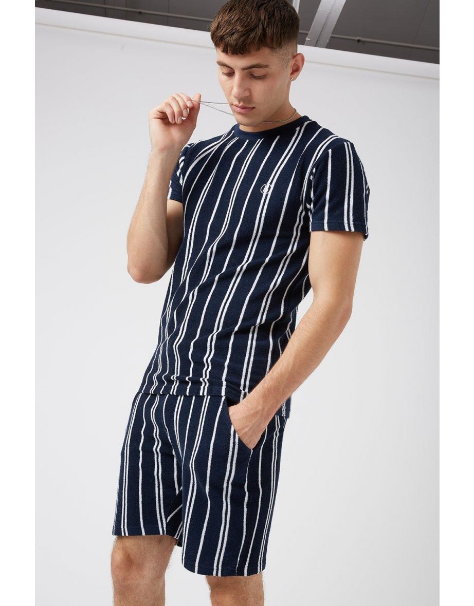 Navy Stripe Short