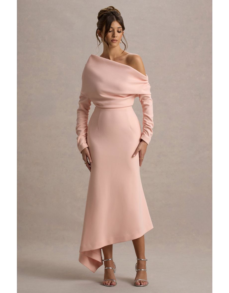Lou | Pink One-Shoulder Asymmetric Maxi Dress