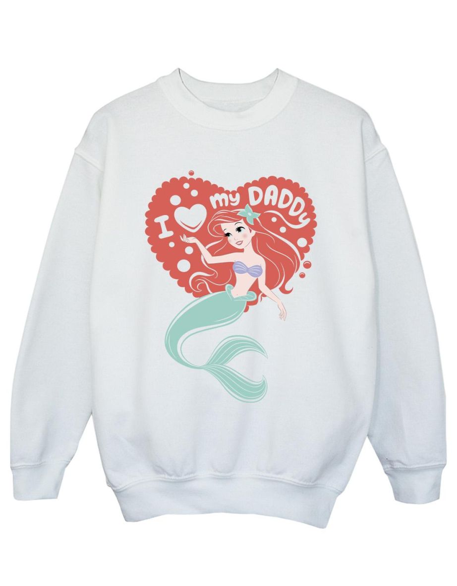 Disney Girls The Little Mermaid Love Daddy Sweatshirt - White