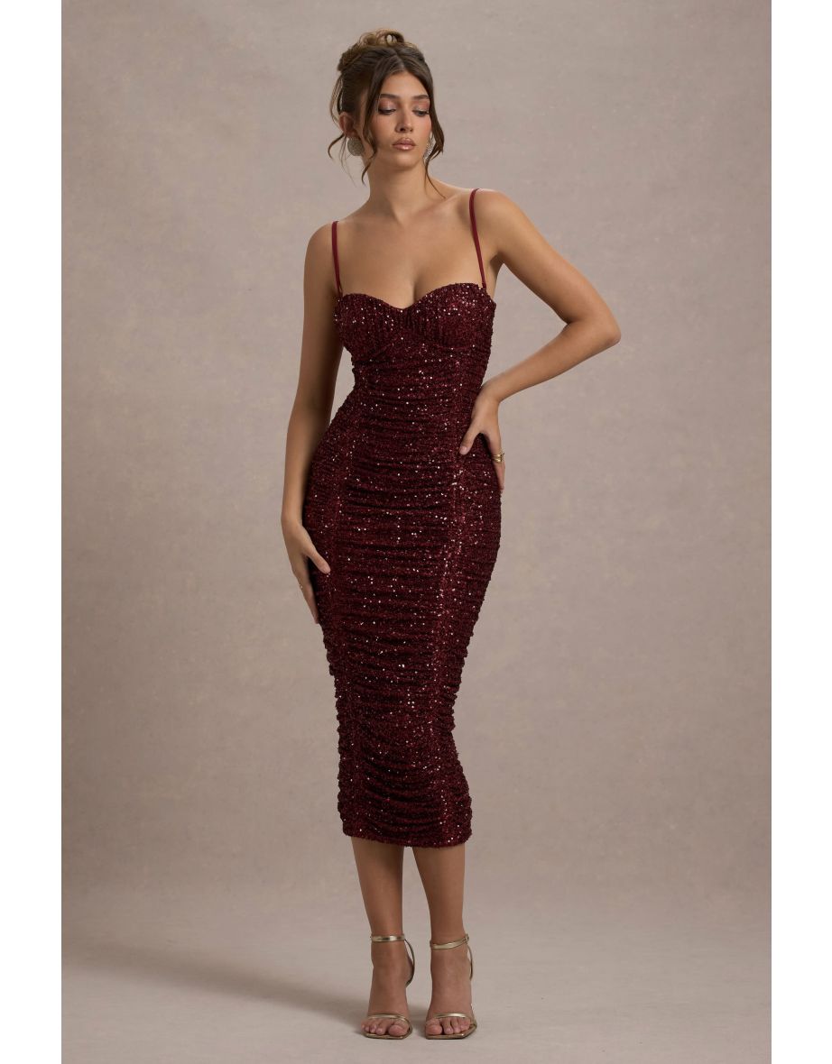 Sequin bodycon midi dress on sale