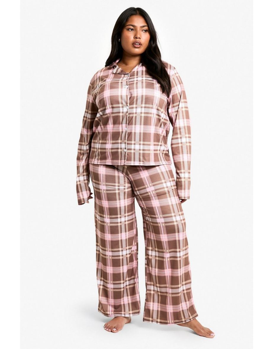 Plus Check Print Long PJ Set