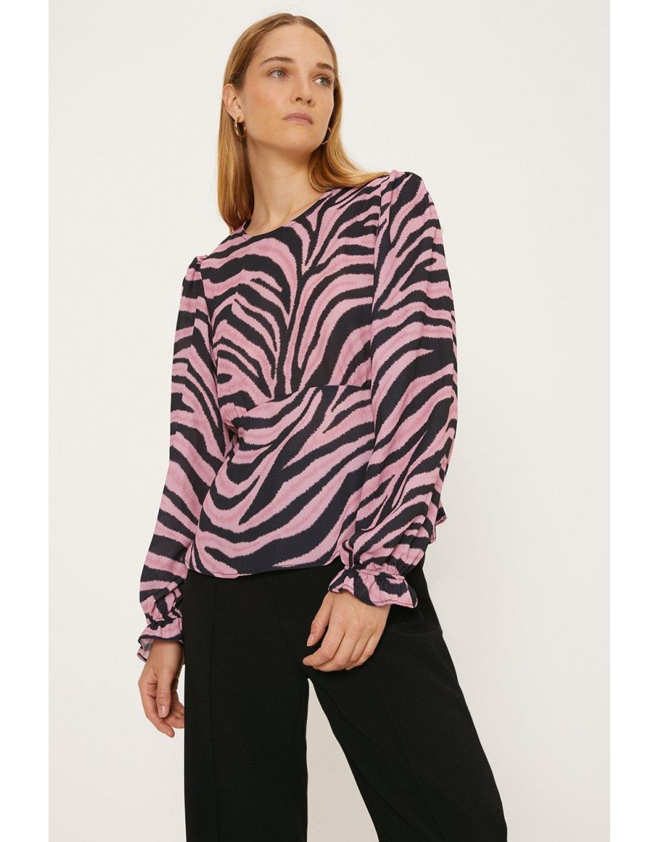 Pink Zebra Tea Blouse