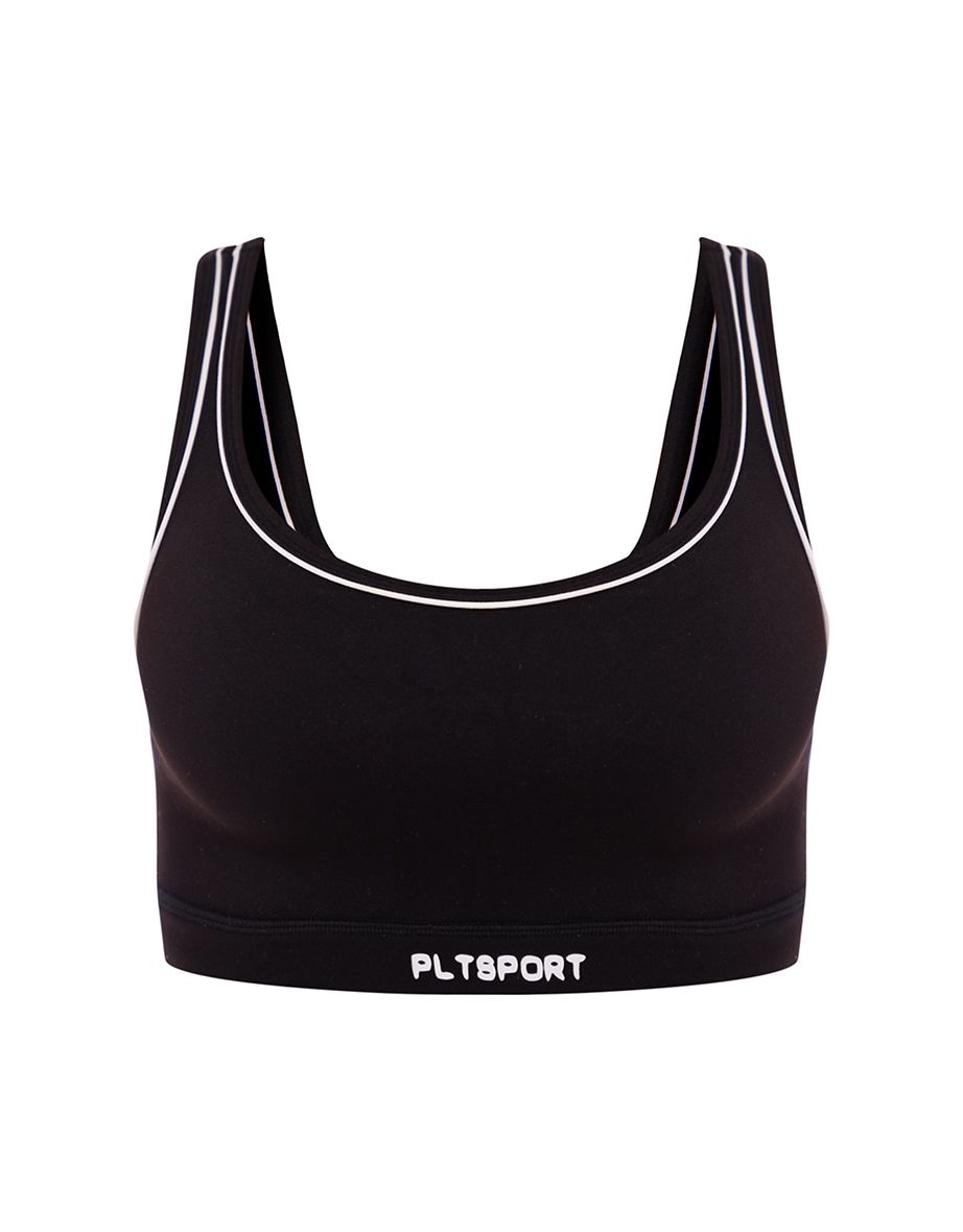 PLT SPORT Black Sculpt Contrast Binding Sports Bra - 4
