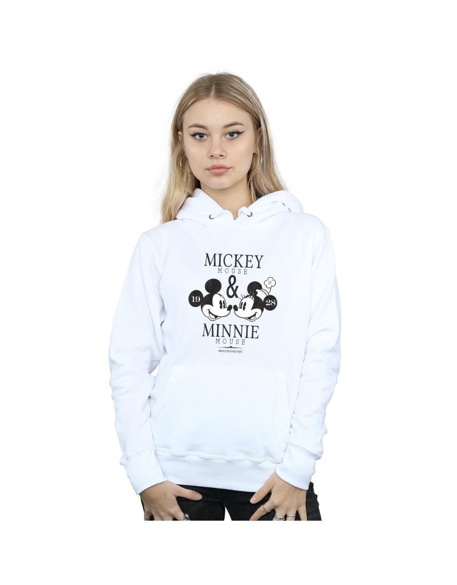 Disney Womens/Ladies Mickey And Minnie Mouse Mousecrush Mondays Hoodie - White