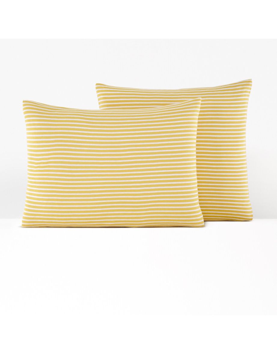 Dolsi Yellow Striped Cotton/Modal Jersey Pillowcase