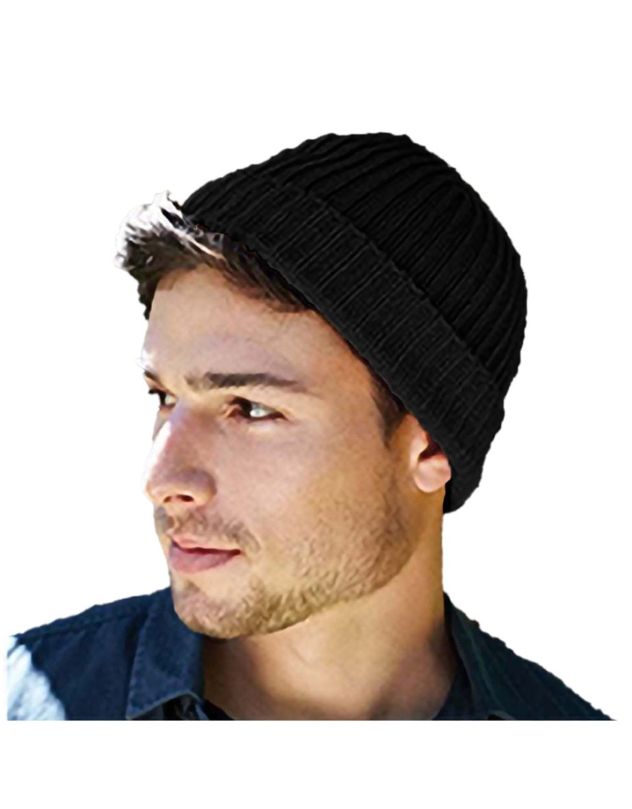 Beechfield Unisex Retro Trawler Winter Beanie Hat - Black - 1