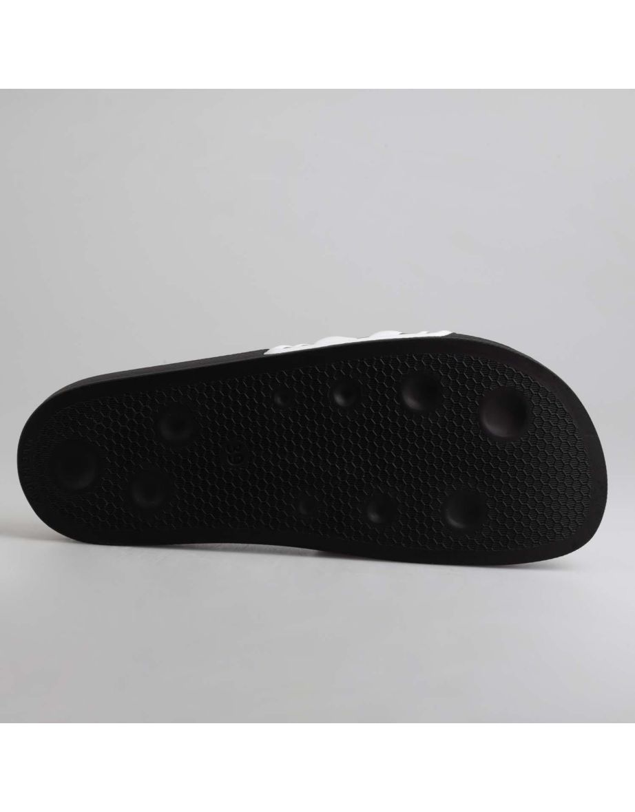 Women's Off White Logo Pool Sliders in Black - 6