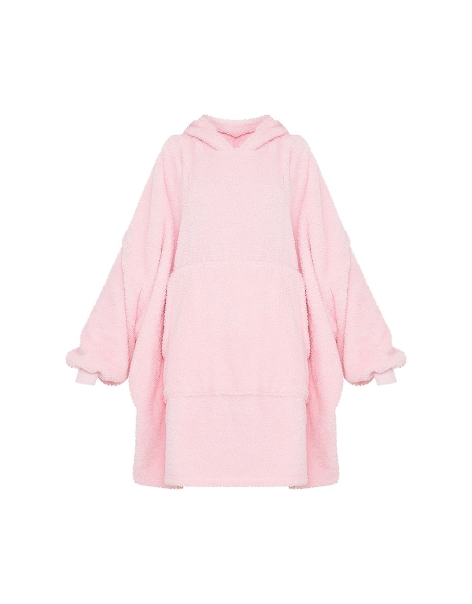 Pink Borg Hooded Blanket - 4