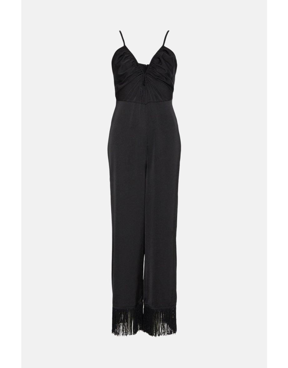Warehouse Black Tassel Jumpsuit - 3