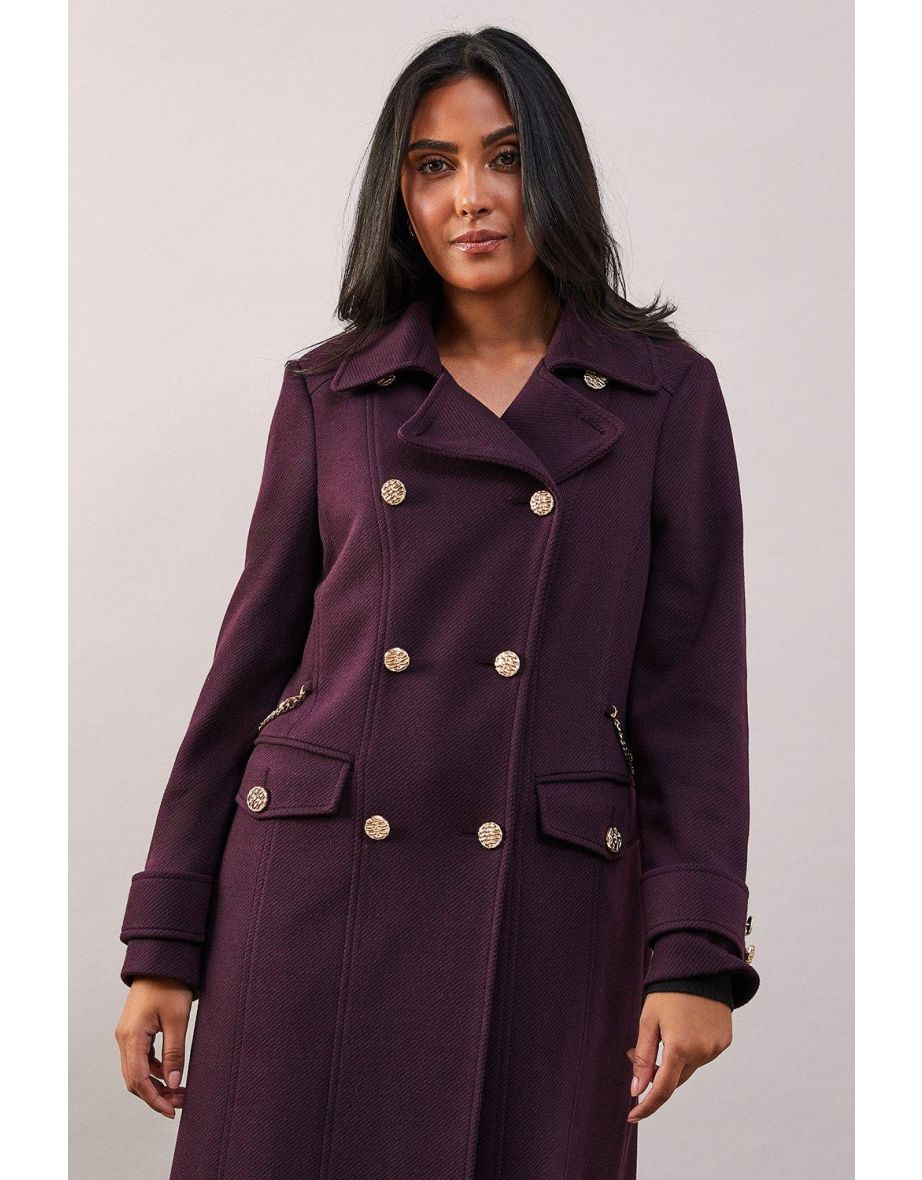 Petite Military Db Longline Coat - 3